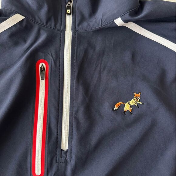 FootJoy FJ 1/2 Zip Wind Tech Pullover Jacket Red Navy Blue Men’s M - Picture 3 of 7
